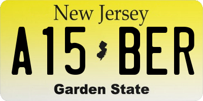 NJ license plate A15BER