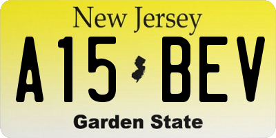 NJ license plate A15BEV