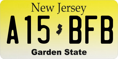 NJ license plate A15BFB