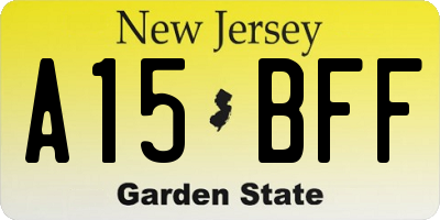 NJ license plate A15BFF