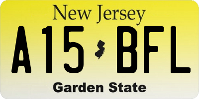 NJ license plate A15BFL