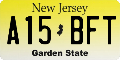 NJ license plate A15BFT