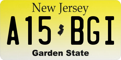 NJ license plate A15BGI