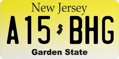 NJ license plate A15BHG