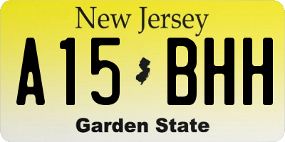 NJ license plate A15BHH