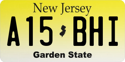 NJ license plate A15BHI