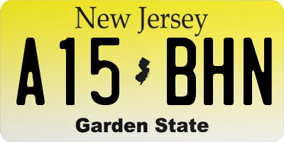 NJ license plate A15BHN