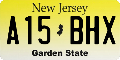 NJ license plate A15BHX
