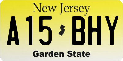 NJ license plate A15BHY