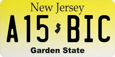 NJ license plate A15BIC