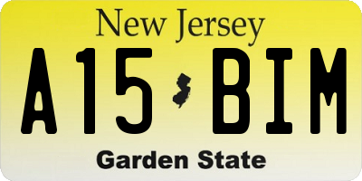 NJ license plate A15BIM