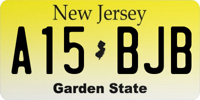 NJ license plate A15BJB