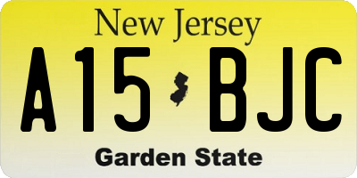 NJ license plate A15BJC