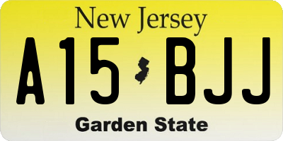 NJ license plate A15BJJ