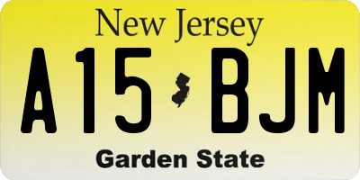 NJ license plate A15BJM