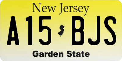 NJ license plate A15BJS