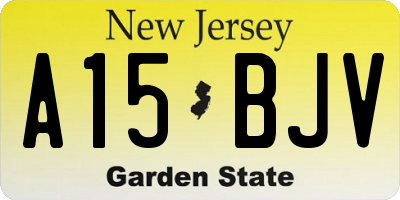NJ license plate A15BJV