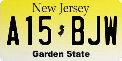 NJ license plate A15BJW