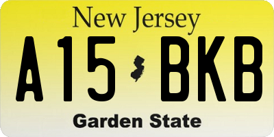NJ license plate A15BKB