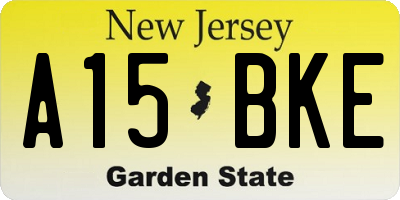 NJ license plate A15BKE