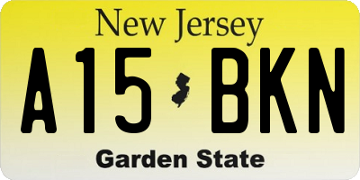 NJ license plate A15BKN