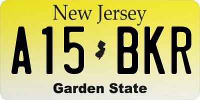 NJ license plate A15BKR