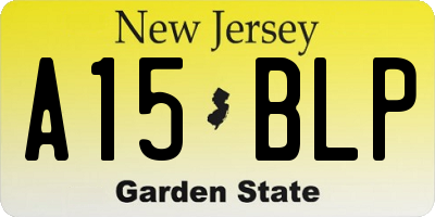 NJ license plate A15BLP