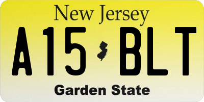 NJ license plate A15BLT