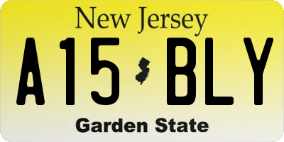 NJ license plate A15BLY
