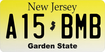 NJ license plate A15BMB