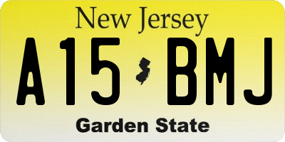 NJ license plate A15BMJ
