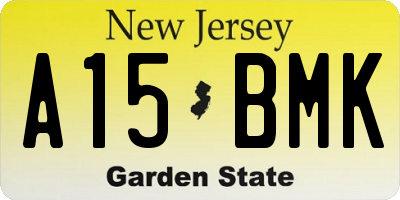 NJ license plate A15BMK