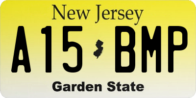 NJ license plate A15BMP