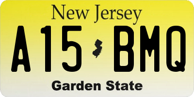 NJ license plate A15BMQ
