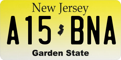 NJ license plate A15BNA