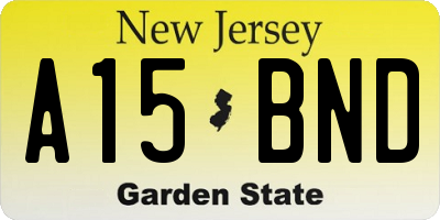 NJ license plate A15BND