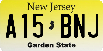 NJ license plate A15BNJ