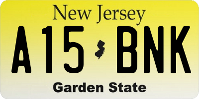 NJ license plate A15BNK