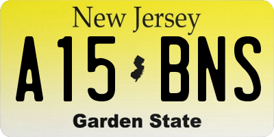 NJ license plate A15BNS