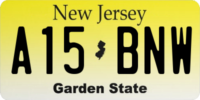 NJ license plate A15BNW