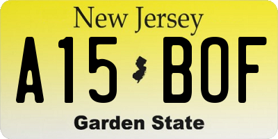 NJ license plate A15BOF