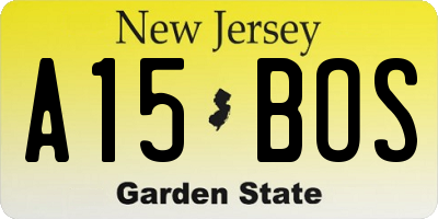 NJ license plate A15BOS
