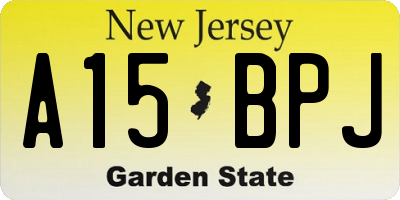 NJ license plate A15BPJ