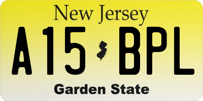 NJ license plate A15BPL