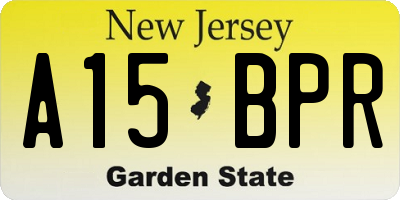 NJ license plate A15BPR