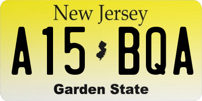 NJ license plate A15BQA