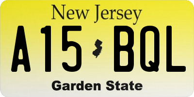NJ license plate A15BQL