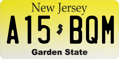 NJ license plate A15BQM