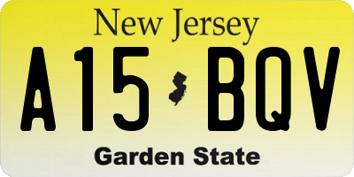 NJ license plate A15BQV