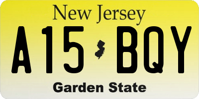 NJ license plate A15BQY